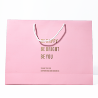 Sac cadeau en papier rose avec poignée en ruban de satin pour emballage de faveurs de mariage, sac événementiel personnalisé imprimé en gros