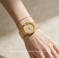 Ensemble de montres de luxe BELBI pour couple, boîtier en alliage de zinc, bracelet en alliage, cadran en verre minéral, résistant à l'eau 3BAR, quartz