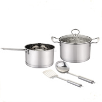 Batterie de cuisine 10 pièces en acier inoxydable, casseroles et poêles verticales avec couvercles en verre plats – Meilleures ventes
