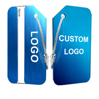 Étiquettes de bagages promotionnelles en métal, logo personnalisé, impression laser, étiquettes de voyage en aluminium pour avion avec anneau métallique