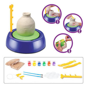 Gran oferta STEM Diy pintura creativa fabricación de cerámica educativa <span class=keywords><strong>juguete</strong></span> giratorio DIY dibujo <span class=keywords><strong>juguete</strong></span> rueda de cerámica eléctrica para niños - Product Image 4