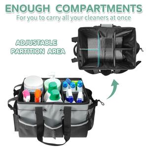 <b>Cleaning</b> <b>Caddy</b> Bag Wearable, Supplies Organizer With Handle, Shoulder Straps & Detachable Divide - Product Image 3