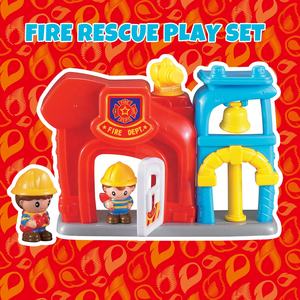 Cartone animato caserma dei pompieri Play Set per i bambini con simpatici accessori dettagliati e attrezzatura da vigile del fuoco per coinvolgere finte avventure <span class=keywords><strong>di</strong></span> gioco - Product Image 2