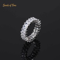 Bague de doigt personnalisée en or plaqué 18 carats avec moissanite raffinée taille marquise ligne unique couleur D VVS, style Hip Hop Rapper Streetwear