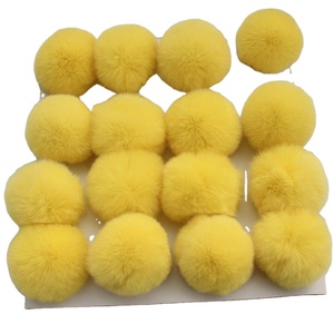 <span class=keywords><strong>Pompon</strong></span> en vraie fourrure de lapin de 6 cm avec boucle élastique pour chapeaux, <span class=keywords><strong>porte</strong></span>-clés et artisanat DIY - Product Image 2