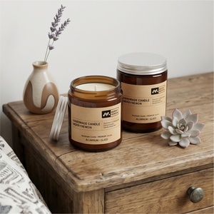 Luxury Custom <b>Glass</b> Candle Jars with Aluminum Lid Empty <b>Container</b> Food Grade Customizable Size & Lid Color - Product Image 3