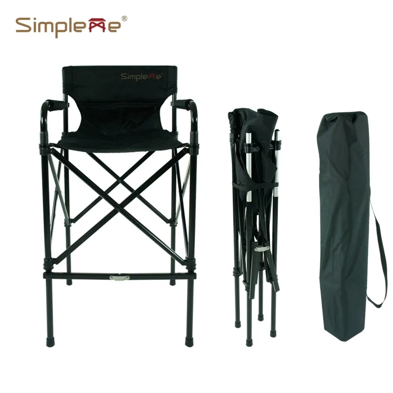 Simpleme profesyonel uzun katlanabilir Salon taşınabilir makyaj sanatçısı sandalye
