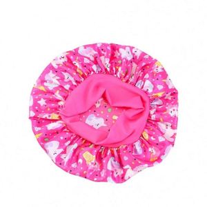 Bonnet de nuit en satin imprimé motif cheval de dessin animé pour enfants, avec large bande, usage quotidien, unisexe, toutes saisons, ajustable, vente en gros - Product Image 5