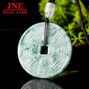 Ciondolo Ornamentale in Giada Naturale Tipo A con Motivo Fiore Fluttuante e Montagna Fantasma, per Uomo e Donna - Product Image 2