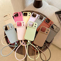 Coque de téléphone TPU de luxe sur mesure, protection intégrale 360° avec protection d'écran, couleur unie, avec sangle pour iPhone 17