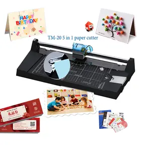 Guangzhou DC-20 5 In 1 A4 Paper Trimmer Dual Side A5 All In one Wave Corner Round Creasing Cutting Machine A6 Paper Guillotine