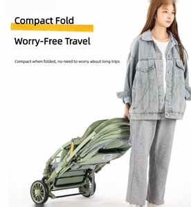 Poussette bébé légère, pliable, à double position (assis et couché), convertible, multifonctionnelle pour nourrisson et tout-petit - Product Image 4