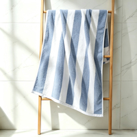 Wholesale 100% Cotton Jacquard Minimalist Vertical Stripe Towel Custom Patterns Wash Resistant Home Bathroom Cotton Towel