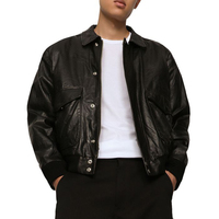 NAFA 2024 Blouson aviateur en cuir véritable pour hommes seniors personnalisé en usine printemps et automne