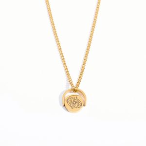 Collar de Moda con Colgante Giratorio de Acero Inoxidable Personalizado con Signo Zodiacal - Product Image 5