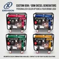 Générateur diesel 5 kW 186FA 418 cm³ 5,5 kW de puissance maximale 10 CV Monophasé ou triphasé en option Démarrage électrique AVR Centrale électrique mobile