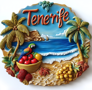 Imanes de Resina Personalizados al por Mayor 2026, Recuerdos Modernos de <span class=keywords><strong>Tenerife</strong></span>, Imanes para Refrigerador con Base de Madera de Tamaño Mediano - Product Image 3