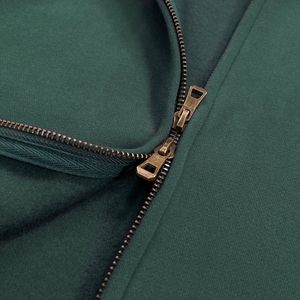 El 2025 Otoño/Invierno nuevo polar BOXY corto y ancho doble botonadura cremallera bordado sudaderas con capucha personalizadas - Product Image 4