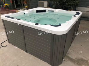 Bain à remous extérieur autoportant en acrylique avec massage à jets d'air, 12 jets, design moderne pour 5 à 6 personnes - Product Image 3