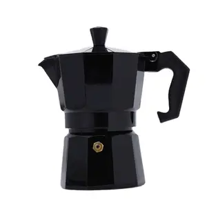 Siyah klasik İtalyan tarzı Stovetop Espresso makinesi alüminyum Moka Pot kahve bira için 50ml 100ml 150ml 300ml 450ml 600ml 700