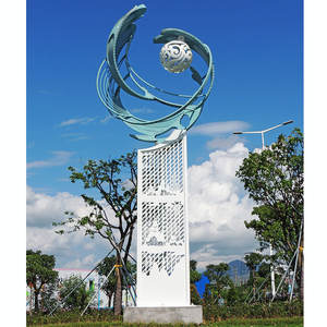 Sculpture métallique Senzhao, sculpture personnalisée de grande taille pour parc extérieur, sculptures en acier inoxydable, sculpture monumentale - Product Image 1
