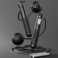 Corde à sauter lestée intelligente pour adultes, double usage, avec compteur électronique, poignée en silicone et câble en acier sans fil