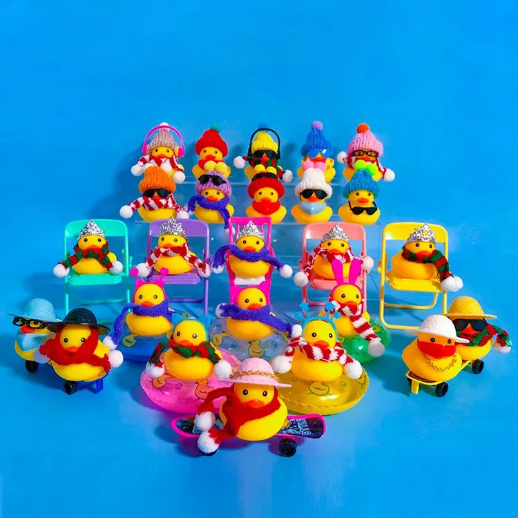 子供のための帽子メガネアクセサリー夏面白いゴム風呂アヒルのおもちゃと黄色のアヒルを卸売