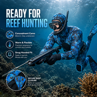 Combinaison de plongée thermique en néoprène camouflage 2 pièces avec capuche pour la pêche sous-marine