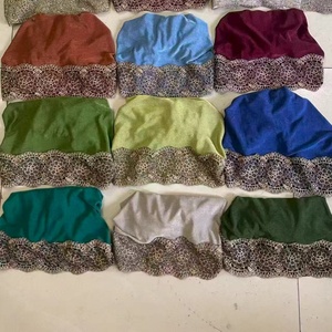 Lace Trim <strong>Hijab</strong> <strong>Undercap</strong>, Muslim Women Soft Stretch Turban Hat, Comfortable Headwear for Daily Wear - Product Image 2