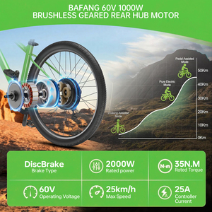 <span class=keywords><strong>Kit</strong></span> de conversion vélo électrique avec moteur de moyeu arrière 27,5 pouces 60V 2000W 35N.M, écran LCD et clé à distance NFC - Entrepôt UK - Product Image 4