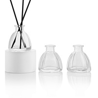 Flacon diffuseur de parfum vide en vrac, 30 ml, en verre transparent en forme de fleur, avec boîte colorée pour huile parfumée
