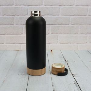 Hot Sales 500ml Double Wall Stainless Steel Vacuum <b>Flask</b> Water Bottle Bamboo Lid/Base Customized Logo Thermal Wholesale - Product Image 4