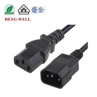 Câbles d'alimentation HENG-WELL C13 à C14 rallonge 250V 10A IEC C13 cordons d'extension avec gaine en PVC C13 C14