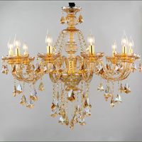 Grand Lustre Moderne Économique en Verre et Cristal, Finition Chrome, Source LED Dimmable, Style Européen Français