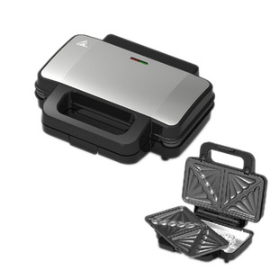 Machine à <span class=keywords><strong>sandwich</strong></span> détachable 3 en 1 métallique classique avec revêtement antiadhésif Grille à tranches 2 grandes pour un nettoyage facile pour un usage domestique - Product Image 1