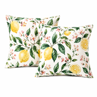 Housse de coussin OEM à imprimé végétal tropical, motif personnalisé Hibiscus et perroquet, texture douce