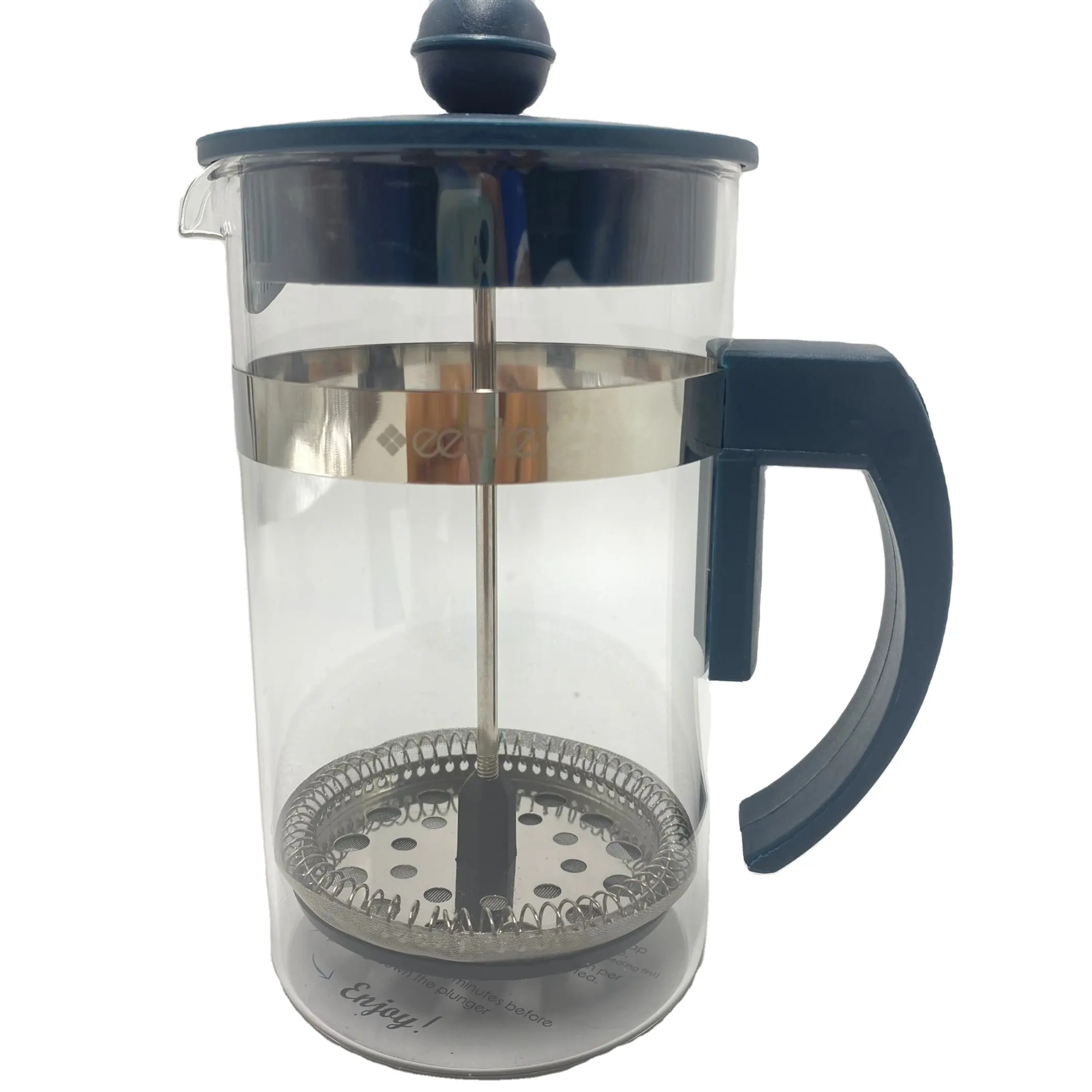 600ML 프렌치 프레스 커피/차 양조 냄비 메이커 주전자 내열성 스테인레스 스틸 유리 플런저 커피 포트
