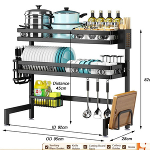 Fournisseur d'usine <span class=keywords><strong>Cuisine</strong></span> au-dessus de l'évier Étendoir à vaisselle en fer intégré Organisateur d'armoire à vaisselle avec égouttoir Égouttoir à vaisselle rond - Product Image 6