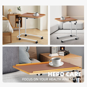 Adjustable Bedside Computer <b>Desk</b> <b>With</b> <b>Wheels</b> For Home Use 1050mm Height Movable Simple Design - Product Image 4