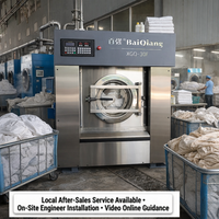 Vente directe d'usine, lave-linge professionnel de type vertical, lave-linge commercial entièrement automatique de 30 kg pour laverie automatique