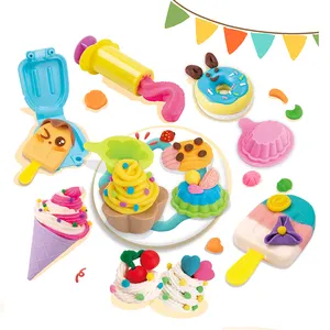 QS pas cher prix doux argile jouets créatif bricolage à la main sûr 5 couleurs Dough crème glacée faisant des moules outils de pâte à modeler jouets pour enfants