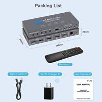 Commutateur HDMI multi-vue Justlink 4K Ultra HD 4x1, répartiteur d'écran quadruple 4 entrées 1 sortie avec extracteur audio et télécommande IR