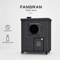 Fangran 500F Smart Remote Control Touchscreen Pelletkachel Moderne Hotelmodel Echte Vlam Duurzaam Staal Vrijstaand voor Binnengebruik
