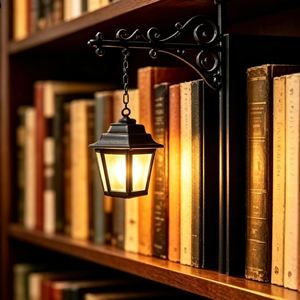 <b>Mini</b> Bookshelf Street Lamp Ghost Reading <b>Lantern</b> Warm White LED Bracket Clip Dark Color Academic Style Battery Retro Decoration - Product Image 1
