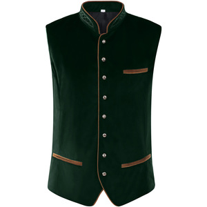 Chaleco de Terciopelo Medieval para Hombre, Traje de Caballero para Halloween, Chaqueta Blazer Clásica de Un Solo Pecho para Banquete, Disfraz de Oktoberfest - Product Image 4