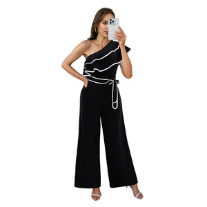 <span class=keywords><strong>Combinaison</strong></span> <span class=keywords><strong>femme</strong></span> tendance, sexy, col en V, sans manches, avec <span class=keywords><strong>pantalon</strong></span> large, élégante, décontractée, <span class=keywords><strong>combinaison</strong></span> une pièce pour <span class=keywords><strong>femme</strong></span> - Product Image 1