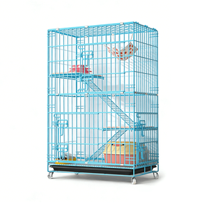 Cage pour <span class=keywords><strong>animaux</strong></span> de compagnie en métal, grande, multicouche, portable, empilable, de qualité supérieure, pliable - Product Image 2