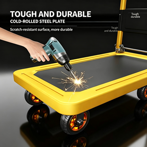 Furniture Dolly Moving Helper 4 Wheel Load Spreader Carpet Safe Folding Furniture <b>Cart</b> With Wheels Heavy Duty Folding <b>Cart</b> - Product Image 4