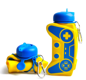 Bouteilles d'eau pliables en silicone sans BPA, nouveau design en forme de jeu, réutilisables pour le camping, avec logo personnalisé, modèle ODM, vente en gros - Product Image 1
