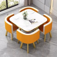 Table de négociation moderne et décontractée, petite table créative avec chaises, combinaison pour bureau, réception, salle à manger, mobilier de maison